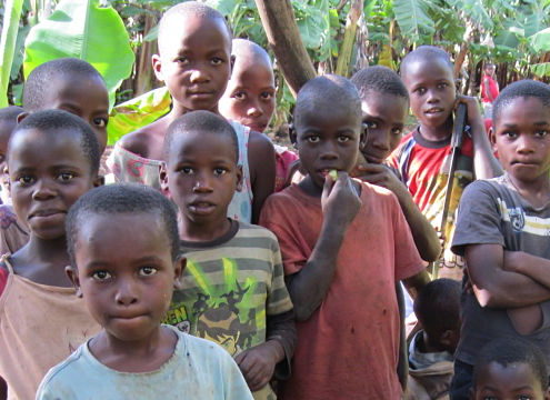 group of village children of various ages