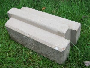 gray block with tongue and groove shape