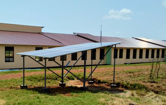 solar panel structure outside school building